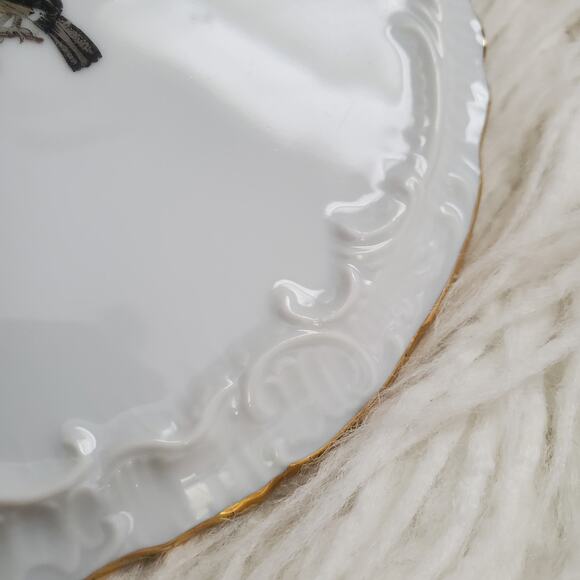 Bird Motif Gold Trimmed Serving Plate Set - Picture 8 of 10